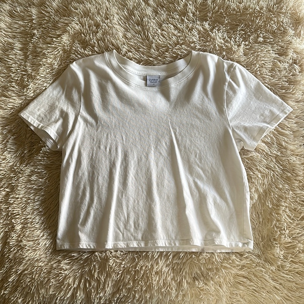outdoor voices white boxy tee